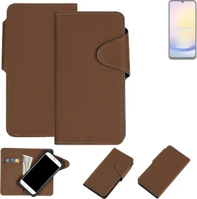 Produktbild von K-S-Trade Schutzhülle Klapphülle Kunstleder kompatibel mit Samsung Galaxy A25 5G braun Handy Hülle Wallet Case
