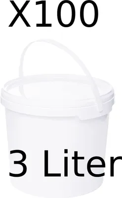 Produktbild von BenBow Eimer mit Deckel mit Griff 3L Anzahl: 100 Stk., Weiß BSR-, Luftdicht, Lebensmittelecht, BRC-, auslaufsicher