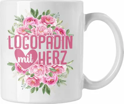 Produktbild von Trendation - Logopädin Mit Herz Tasse Geschenk Logopädie Logopäde (Weiß)