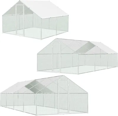 Obrázek produktu pro Jayseuw 3x3x2m kurník pro kuřata pozinkovaná klec pro králíky klec pro drůbež PE - stínící střecha, pozinkovaný ocelový rám, vnější plot Používá se pro kuřata, drůbežárny, malá zvířata