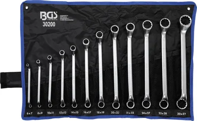 Produktbild von BGS 30200 Doppelringschlüssel-Set, 75° gekröpft, 6-32 mm, 12-tlg.