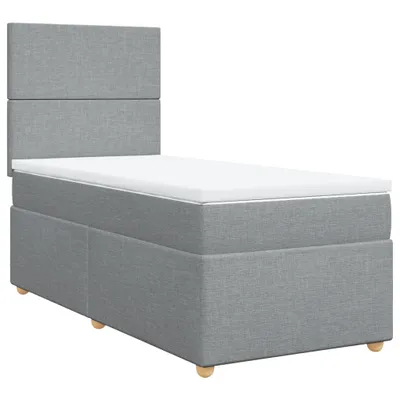 Immagine prodotto di vidaXL Letto a molle con materasso grigio chiaro 90x190 cm in tessuto