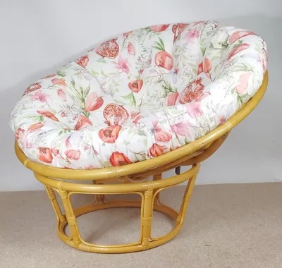 Produktbild von Rattan Papasan Sessel inkl. hochwertigen Polster, D 110 cm , Fb. Honig, Polster Living