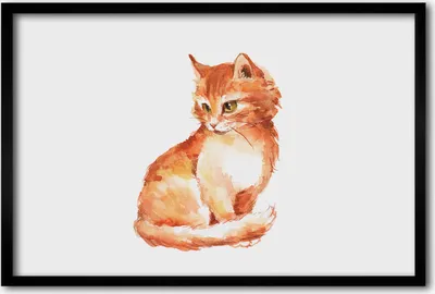 Produktbild von Bild 60x40 MDF-Rahmen, Wandkunst rote Katze