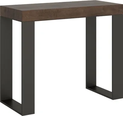 Zdjęcie produktu dla Rozkładany stół konsolowy 90x40/300 cm Tecno Premium orzech z ramą antracytową