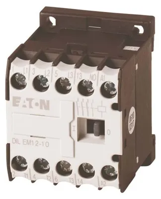 Obrázok produktu pre Eaton DILEM12-10(230V50HZ,240V60HZ), Stýkač, Čierna, Biela, IP20, 45 mm, 52 mm, 58 mm