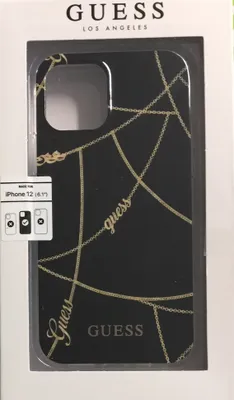 Produktbild von Guess Hard-case Gold-Chain Black für iPhone 12 /12 Pro 6,1" Back-Cover Schutz-Hülle