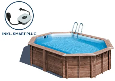 Produktbild von GRE Holzbecken oval Modell Bambu 2  535 x 335 x 136 cm, Komplettset