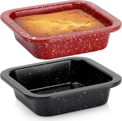 Produktbild von La Cucina | Backform - 12x12 cm - Antihaft - Stahl - Quadratische Kuchenform Set 2er
