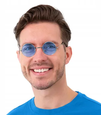 Produktbild von PartyPal Lenonki Blaue Party-Sonnenbrille Metall Kunststoff