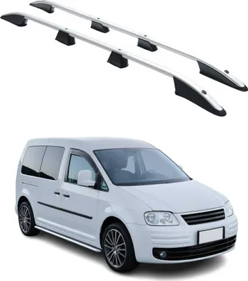 Image de Barres de toit longitudinales pour VW Caddy 2003-2015 L2 Long Aluminium Gris