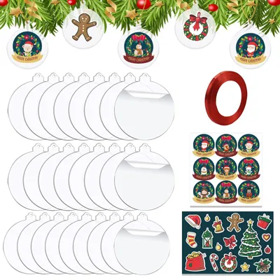 Productafbeelding van 25 Acryl Kerstballen voor Creatieve Decoratie
