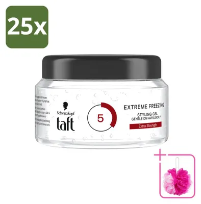 Productafbeelding van 25 x Taft Extreme Freezing Styling Gel - IJskoude controle - 200 ml - Voordelige verpakking - 25 stuks