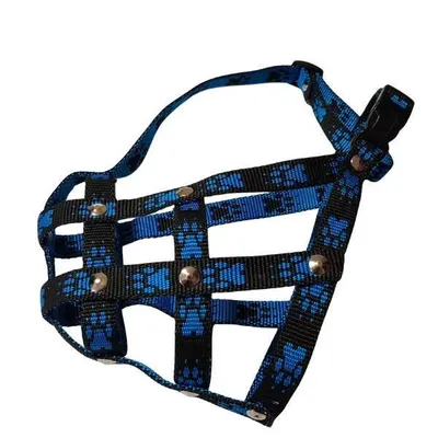 Produktbild von Palkar-Maulkorb aus Nylon für kleine Boxer. 3 schwarz-blau
