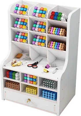 Produktbild von MODFU Stifthalter mit Fächern, Schreibtisch Organizer, Stiftebox, Multifunktionaler Stiftehalter, 15 Fächer, Für Büro, Schule und Home Office