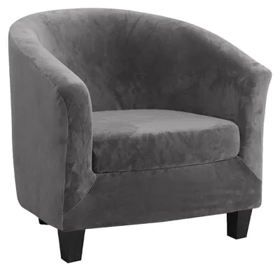 Image de Housses en velours pour chaises, avec coussins, lot de 2