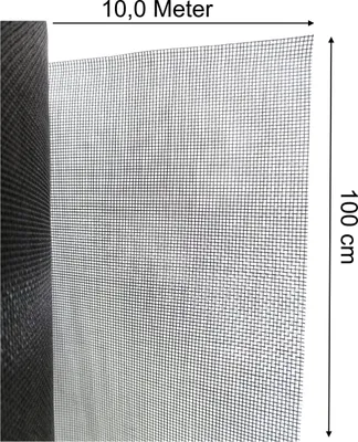 Produktbild von 10m² Mückenschutz Fliegennetz Insektengaze Mückengitter aus Fiberglas 100cm x 10m Fliegenschutz