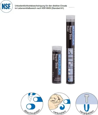 Produktbild von WEICON Repair Stick | Stahl | 57g |2 Komponenten Kleber |Epoxidharz | Spezialkleber | schnell u. hochfeste Reparatur für Metallteile, Behälter, uvm.