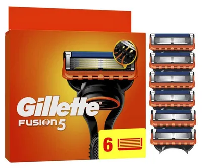 Immagine prodotto di Testine di rasoio Gillette Fusion5 per uomo, confezione da 4 pezzi, prodotto originale, testine con tecnologia ComfortGlide
