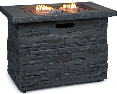 Produktbild von Blumfeldt Anafi Gas-Feuerstelle, Heizstrahler Gas mit 40.000BTU/13kW, Feuerstelle mit Abdeckung, Edelstahlbrenner, Heizstrahler & Feuerstellen, dunkelgrau