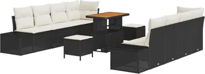 Productafbeelding van vidaXL Tuinset, zwarte polyrotan loungeset