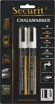 Productafbeelding van Securit BL-SMA510-WT Securit krijtmarker ORIGINAL, medium, set van 2