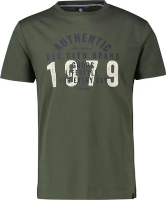 Produktbild von Lerros Übergrößen T-Shirt oliv Frontprint Authentic