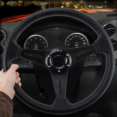 Obrázok produktu pre 35cmPolyuretánRacing Športové ručné koleso Koleso Modifikované volant [čierna]