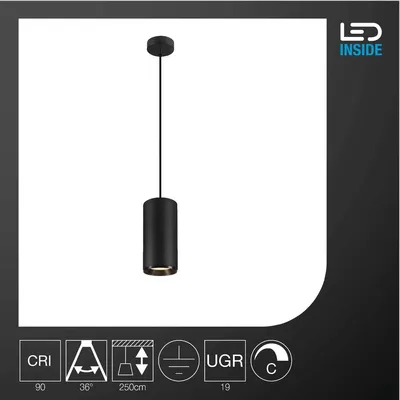 Image de SLV 1005712 NUMINOS XL PHASE, Luminaire suspendu noir 36W 3000K 36