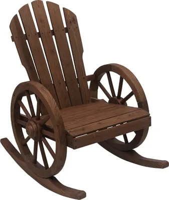 Produktbild von Schaukelstuhl Outdoor Wetterfest Massivholz Garten Balkon Rustikal 68x88x92 cm
