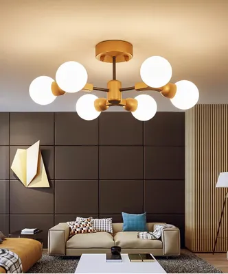 Zdjęcie produktu dla Lampa sufitowa XW817-6 E14 z żarówką o barwie światła białej ciepłej i białej zimnej z możliwością zmiany za pomocą przełącznika