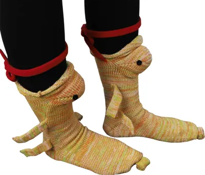 Produktbild von Gestrickte Tier-Socken, lustige Krokodil-Socken, warme Winter-Socken, Uni-Socken mit niedlichen Haifischmotiven, Geschenkidee für Weihnachten, Valentinstag und Muttertag
