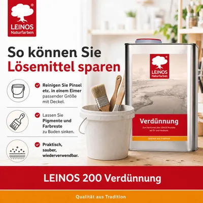 Produktbild von LEINOS Verdünnung 10 l – Verdünner & Pinselreiniger, auch Fleckentferner, KI-generiertes Bild