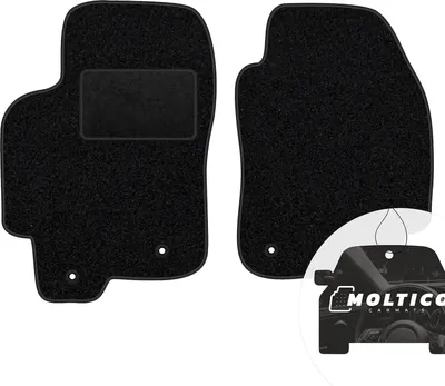Produktbild von moto-MOLTICO Vorne Fußmatten Auto Velours Autoteppiche Schwarz Automatten Set 2-teilig passend für Jaguar XJ 2009-2019