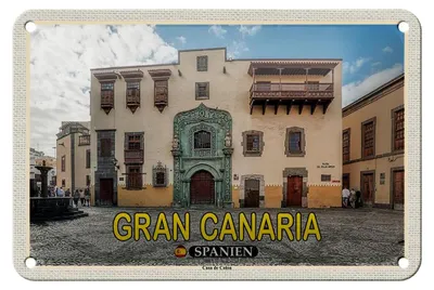 Produktbild von Blechschild Reise 18x12cm Gran Canaria Spanien Casa de Colon Muesum