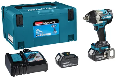 Obrázok produktu pre Makita DTW701RTJ, Rázový skrutkovač, Rukoväť, 1/2", Rýchloupínacie skľučovadlo, Čierna, Modrá, Striedavý