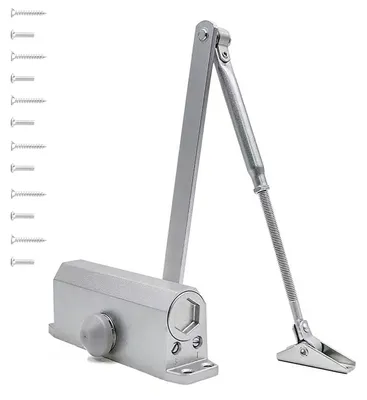 Image de Ferme-porte automatique - Ferme-porte hydraulique à fonction de blocage - Aluminium - Argenté - 65 à 85 kg