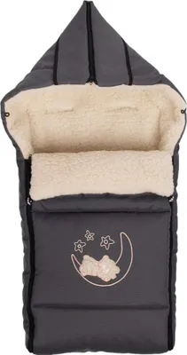 Produktbild von Winter Fußsack für Kinderwagen Babyschale Schlittensack Wollesack Baby Fußsack Kuschelsack Winterfußsack 40 x 90 cm (Anthrazit)