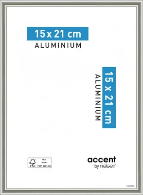 Image de Cadre Accent, l.15 x H.20 cm, aluminium argent