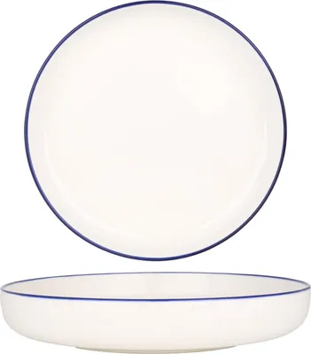 Immagine prodotto di Piatti fondi Rinart - Bordo blu - Porcellana - 22 cm (800cc)