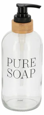 Produktbild von Tendance Seifenspender - 500 ml - Glas/Bambus - rund - freistehend