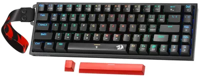 Obrázok produktu pre K631 PRO 65% Bezdrôtová RGB klávesnica, 3 režimy, 68 kláves s možnosťou výmeny, rozloženie QWERTY, 68 kláves, čierna, s káblami