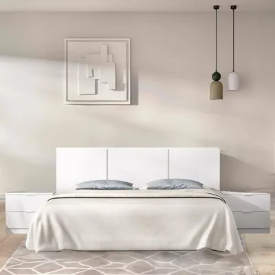 Image de Oliwa - Tête de Lit, 257x34 cm Blanc, Double