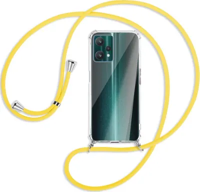 Produktbild von Handykette Backcover-Schutzhülle mit Band (Metall silberfarben) für Realme 9 Pro 5G - gelb