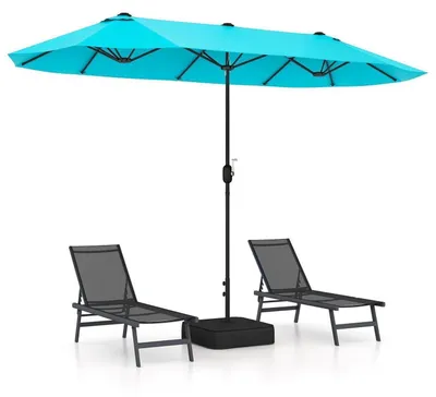 Produktbild von Sonnenschirm Terrassenschirm Kurbel 400 x 200 cm Türkis UPF 30+