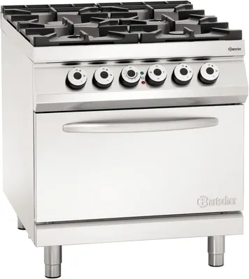 Produktbild von Bartscher 4 Flammen Gasherd, EBO 2/1GN