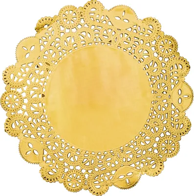 Image de Sets de table en papier 35,5cm avec bord ouvert ornement 50 pièces or