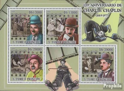 Produktbild von Briefmarken Sao Tome e Principe 2009 Mi 4053-4056 Kleinbogen (kompl.Ausg.) postfrisch Charlie Chaplin