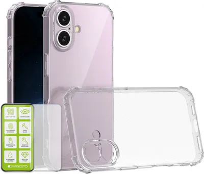 Image de Pour Apple iPhone 16 Choc TPU Case Transparent + 0,26 H9 verre Coque de téléphone portable Protection