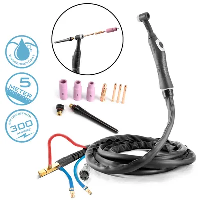 Produktbild von STAHLWERK Schweißbrenner WIG WP18 SR18 bis 300 A wassergekühlt 5 m Schlauchpaket